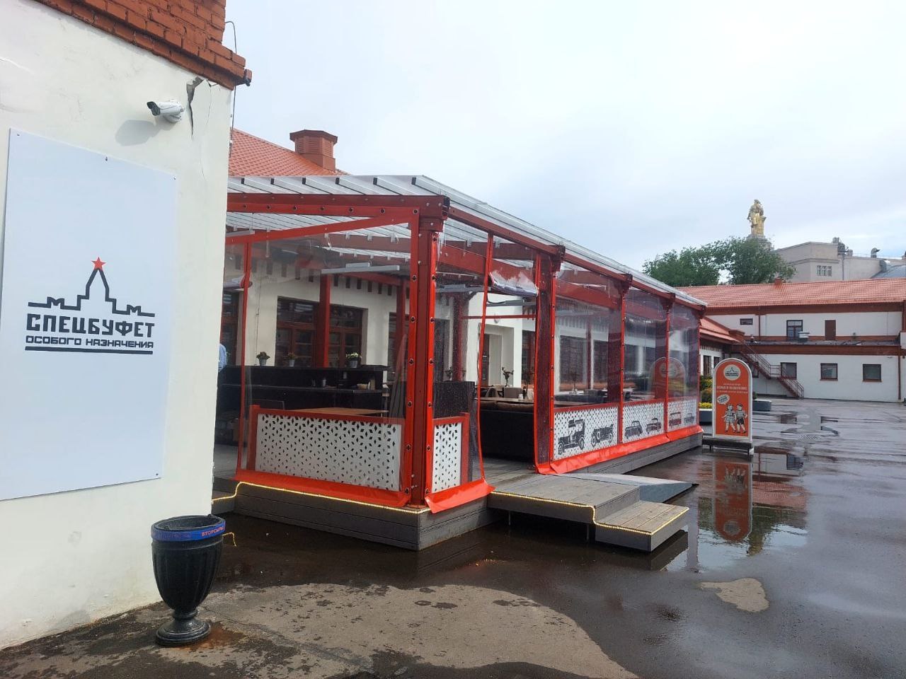 ПВХ шторы для летней террасы кафе в Мичуринске